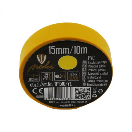 Izolačná páska 15mm/10m žltá -TP1510/YE