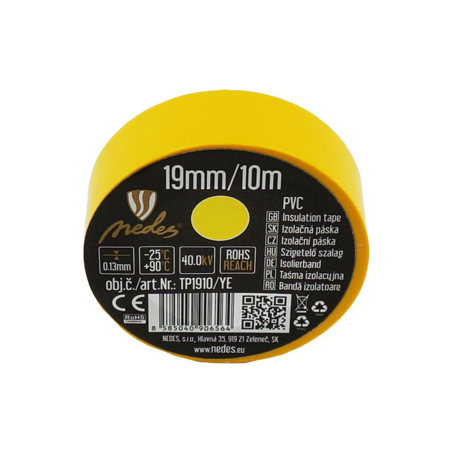 Izolačná páska 19mm/10m žltá -TP1910/YE