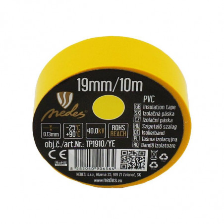 Izolačná páska 19mm/10m žltá -TP1910/YE ,Domov , najled, najled.sk, elektro, elektro humenne