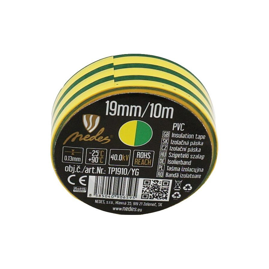 Izolačná páska 19mm/10m žlto/zelená -TP1910/YG