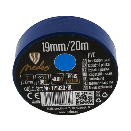 Izolačná páska 19mm/20m modrá -TP1920/BL ,Domov , najled, najled.sk, elektro, elektro humenne