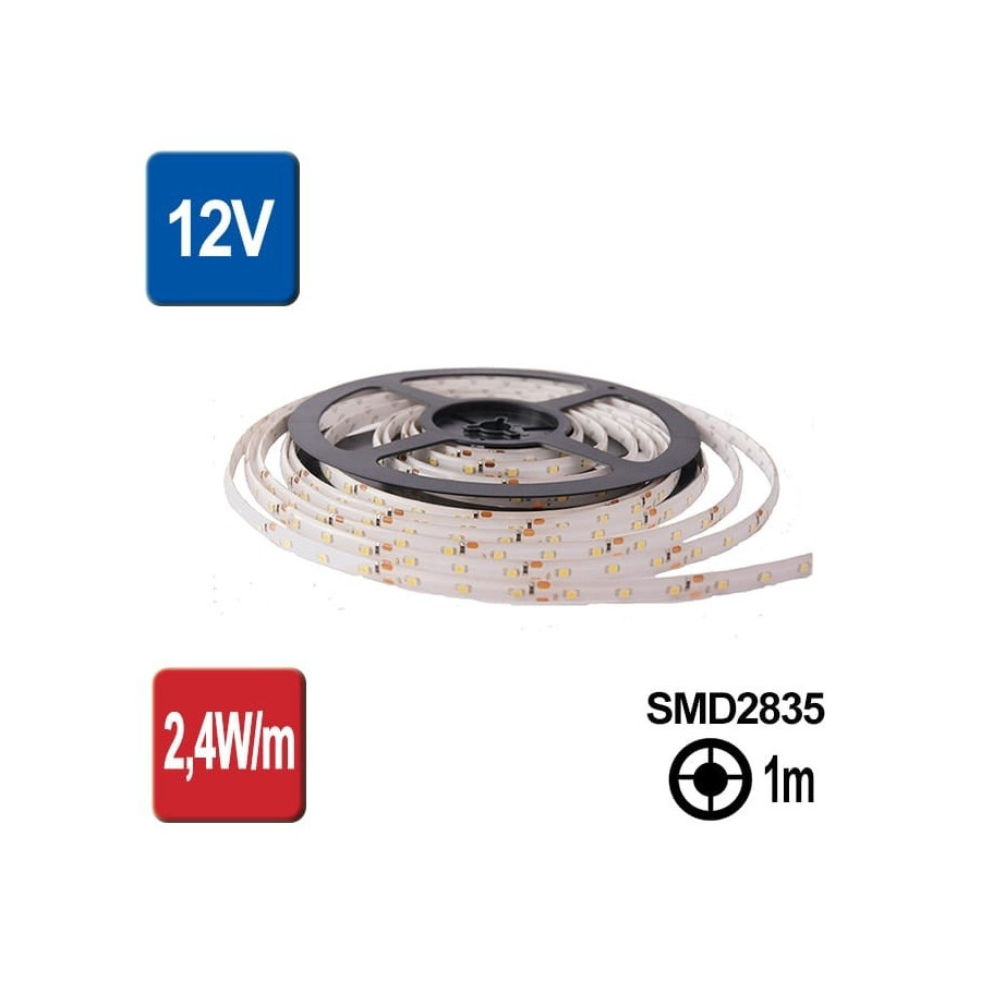 LED PÁS 2,4W/m 12V IP20 TEPLÁ BIELA