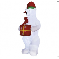 LED ľadový medveď s vianočným darčekom, nafukovací, 240 cm, vonk./vnút., studená biela ,Domov , najled, najled.sk, elektro, e...