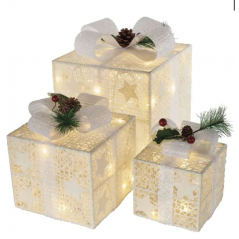 LED darčeky s ozdobou, 3 veľkosti, vnútorné, teplá biela ,Domov , najled, najled.sk, elektro, elektro humenne
