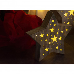 Drevená hviezda s hviezdičkami stredná 1 LED RXL 348 ,Domov , najled, najled.sk, elektro, elektro humenne