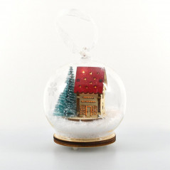 Sklenená ozdoba s domčekom a snehom 1 LED RXL 365 ,Domov , najled, najled.sk, elektro, elektro humenne