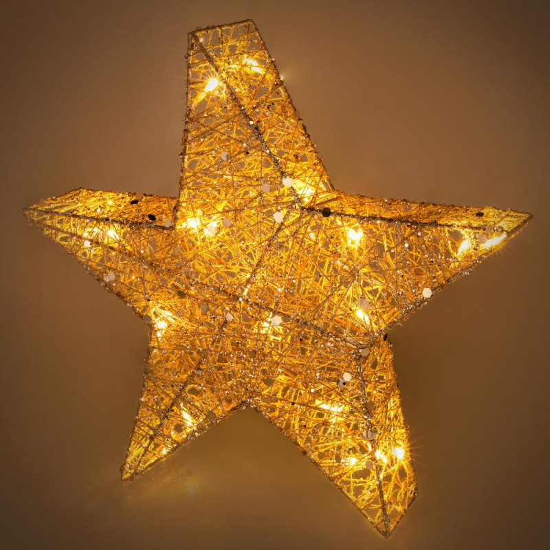 Hviezda z priadze s trblietkami 20 LED 40cm RETLUX RXL 327