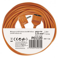 Predlžovací kábel 20 m / 1 zásuvka / oranžový / PVC / 230 V / 1,5 mm2 ,Domov , najled, najled.sk, elektro, elektro humenne