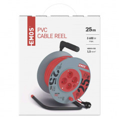 Predlžovací kábel na bubne 25 m / 4 zásuvky / červený / PVC / 230 V / 1,5 mm2 ,Domov , najled, najled.sk, elektro, elektro hu...