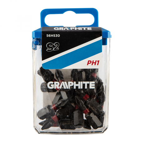 Graphite 56H530 - Rázový bit PH1 x 25 mm, 20 ks Grafit